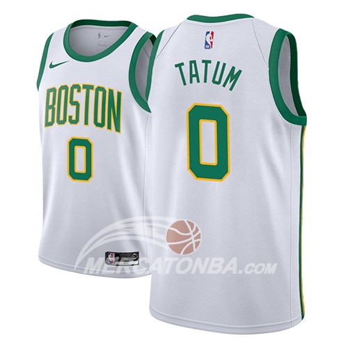 Maglia NBA Boston Celtics Jayson Tatum Ciudad 2018-19 Bianco